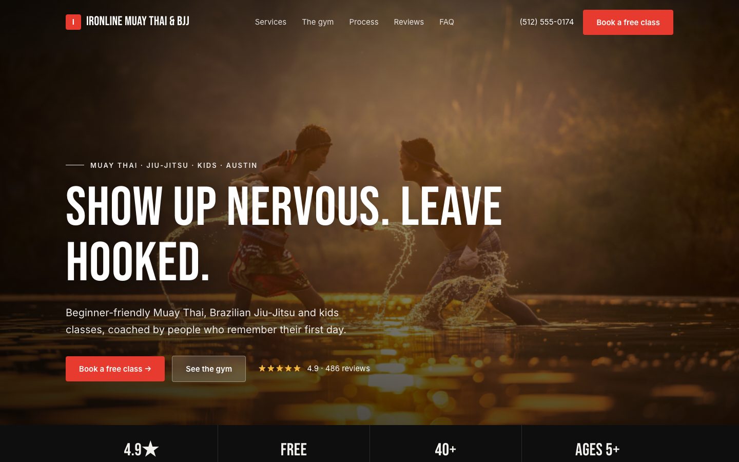 Ironline Muay Thai & BJJ website