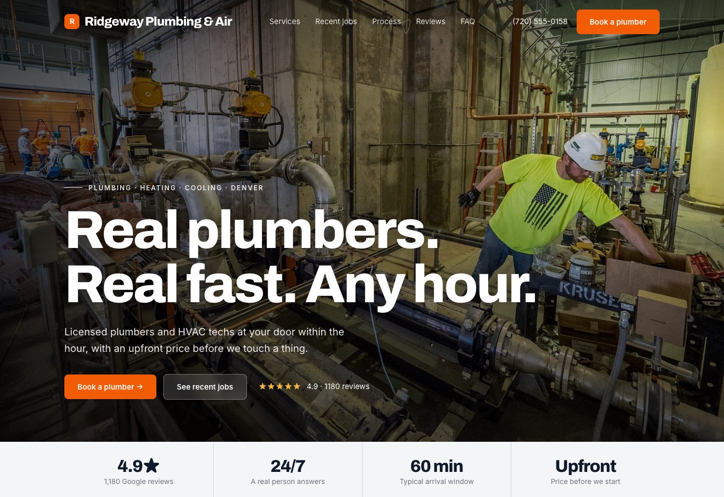 Ridgeway Plumbing & Air website concept